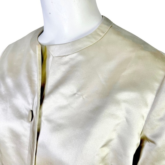 VINTAGE DYNASTY BRITISH CROWN COLONY SILK BLAZER 60s RARE REVERSIBLE IVORY 10 - Picture 6 of 11